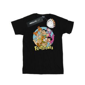 The Flintstones Mens Group Circle T-Shirt / Black